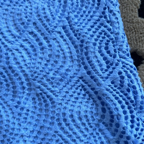 Lilly Pulitizer Alessa Light Blue Peri Flowing Leaf Lace Size Small - Picture 7 of 7